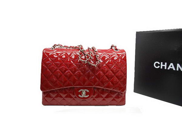 AAA Chanel Maxi Double Flaps Bag A36098 Red Original Patent Leather Online